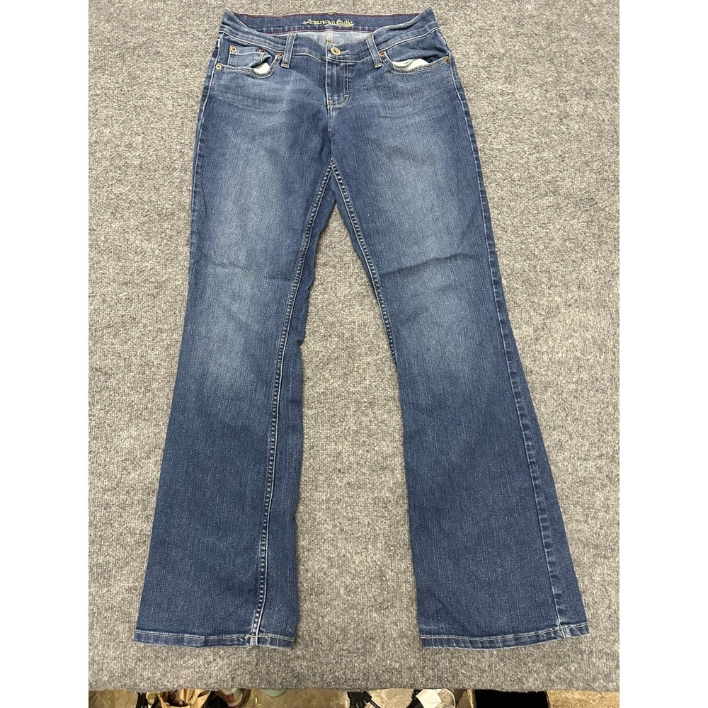 American Eagle Jeans Womens Size 10 Long Blue Stretch Bootcut Flare Medium Wash